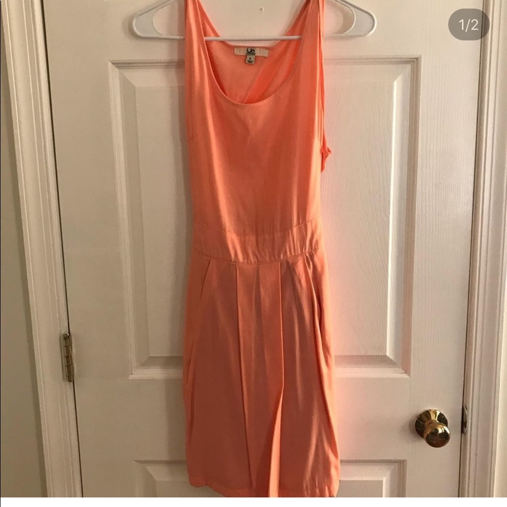 Coral open back dress